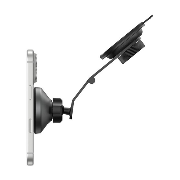 Belkin WIC013hqBK Cargador inalámbrico magnético Qi2 para coche con soporte activo para smartphone, compatible iPhone, Google Pixel, Samsung Galaxy, Negro