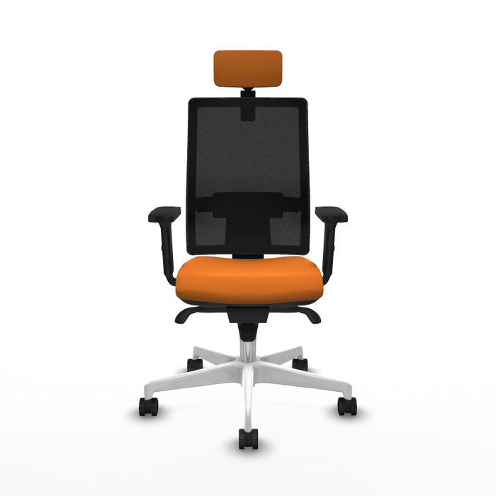 PIQUERAS Y CRESPO Silla de oficina Horna con mecanismo Sincro, Naranja y Negro