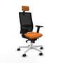 PIQUERAS Y CRESPO Silla de oficina Horna con mecanismo Sincro, Naranja y Negro