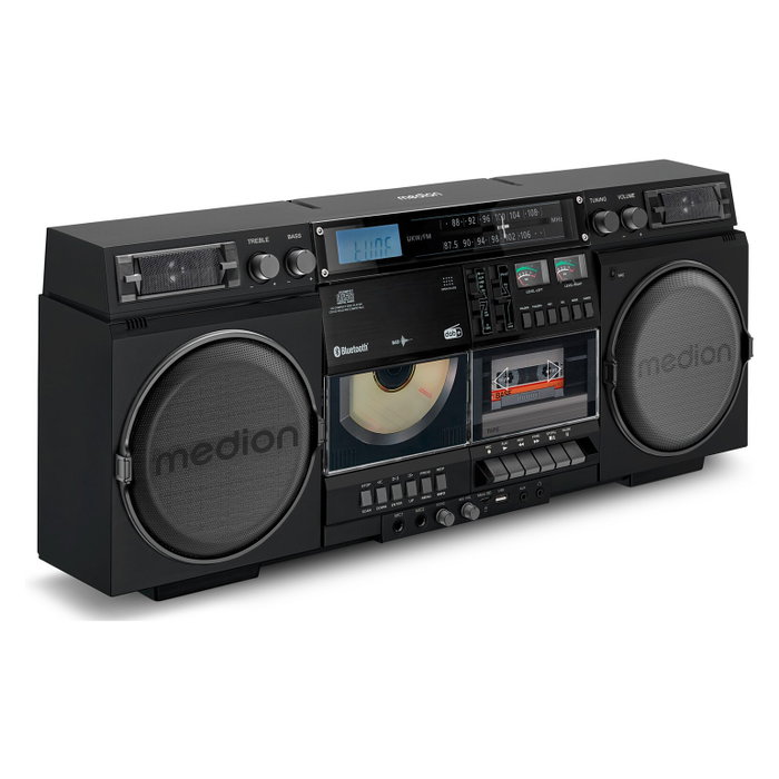 Medion LIFE® P66538 Retro-Boombox Negro