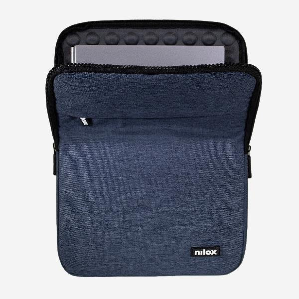 Nilox NXSL14BL Funda Sleeve Acolchada para Portátil/Tablet 14.1 Pulgadas (35.8 cm) Azul Poliéster, 2 Compartimentos, 130 g