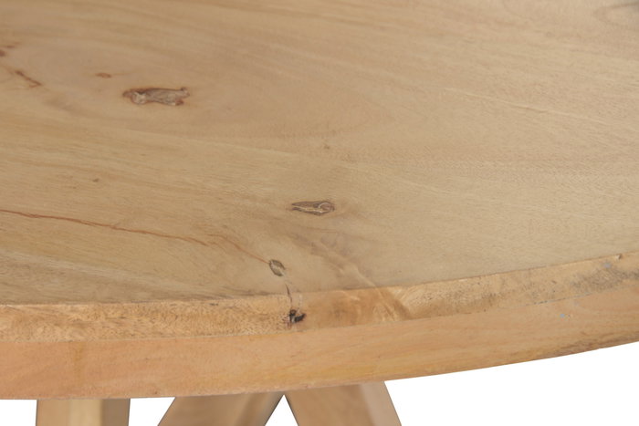 DKD Home Decor Toscana Mesa Redonda Comedor Natural Madera Maciza 150 x 76 x 150 cm