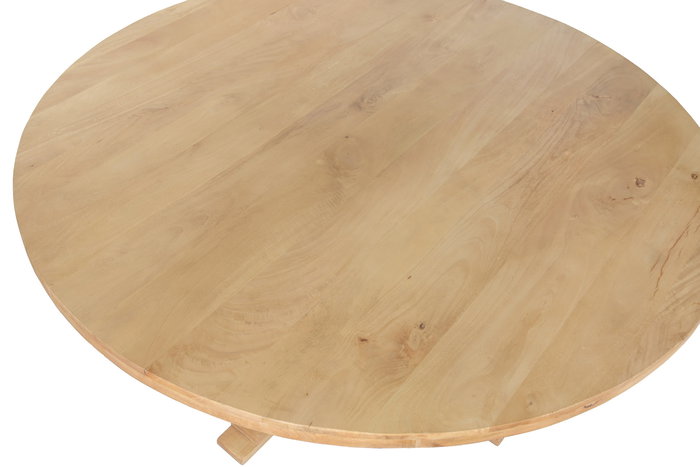 DKD Home Decor Toscana Mesa Redonda Comedor Natural Madera Maciza 150 x 76 x 150 cm