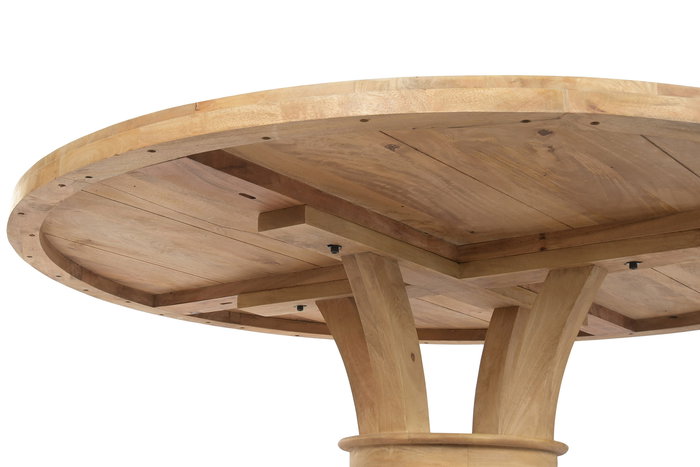 DKD Home Decor Toscana Mesa Redonda Comedor Natural Madera Maciza 150 x 76 x 150 cm