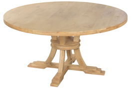 DKD Home Decor Toscana Mesa Redonda Comedor Natural Madera Maciza 150 x 76 x 150 cm