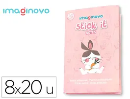 Imaginovo Notas Adhesivas Stick It! Notebook 20 Notas Adhesivas Conejito Tamaños Surtidos