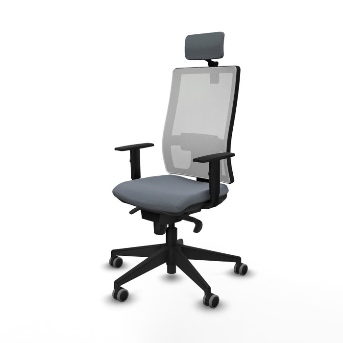 PIQUERAS Y CRESPO Silla de oficina Horna con mecanismo Sincro, Gris y Blanco PIQUERAS Y CRESPO Silla de oficina Horna con mecanismo Sincro, Gris y Blanco