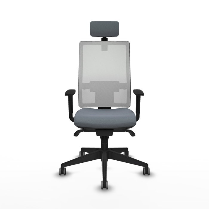 PIQUERAS Y CRESPO Silla de oficina Horna con mecanismo Sincro, Gris y Blanco PIQUERAS Y CRESPO Silla de oficina Horna con mecanismo Sincro, Gris y Blanco