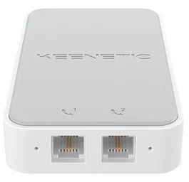 Keenetic Linear KN-3110 - Adaptador USB para telefonía analógica VoIP, 2 puertos RJ-11 FXS, compatible con routers Keenetic, función Micro PBX, color Blanco/Gris