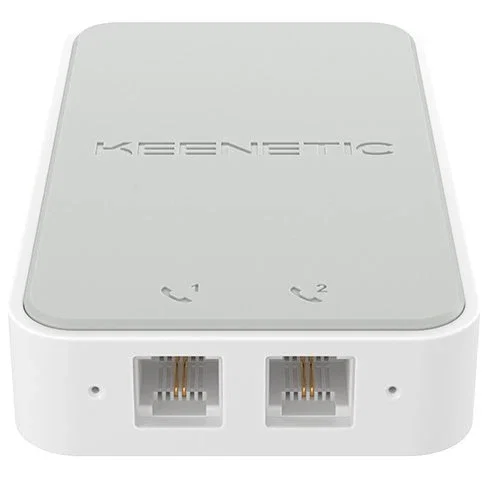 Keenetic Linear KN-3110 - Adaptador USB para telefonía analógica VoIP, 2 puertos RJ-11 FXS, compatible con routers Keenetic, función Micro PBX, color Blanco/Gris Keenetic Linear KN-3110 - Adaptador USB para telefonía analógica VoIP, 2 puertos RJ-11 FXS, compatible con routers Keenetic, función Micro PBX, color Blanco/Gris