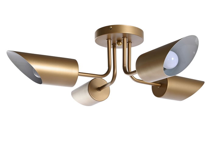 DKD Home Decor Lámpara de Techo Moderna Dorada Metal 4 Focos 67 x 20 x 67 cm