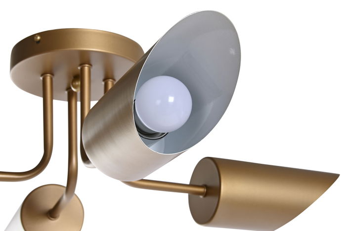 DKD Home Decor Lámpara de Techo Moderna Dorada Metal 4 Focos 67 x 20 x 67 cm