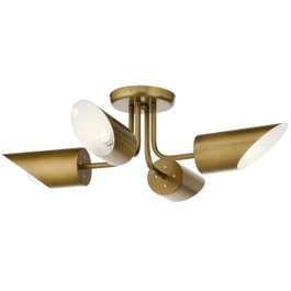 DKD Home Decor Lámpara de Techo de Metal Dorado con 4 Focos