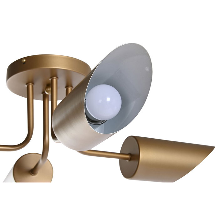 DKD Home Decor Lámpara de Techo de Metal Dorado con 4 Focos