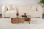 Nordure Flavio Mesa de Centro de Pino Atlántico con Tapa de Cristal Templado 105x65x30cm