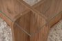 Nordure Flavio Mesa de Centro de Pino Atlántico con Tapa de Cristal Templado 105x65x30cm