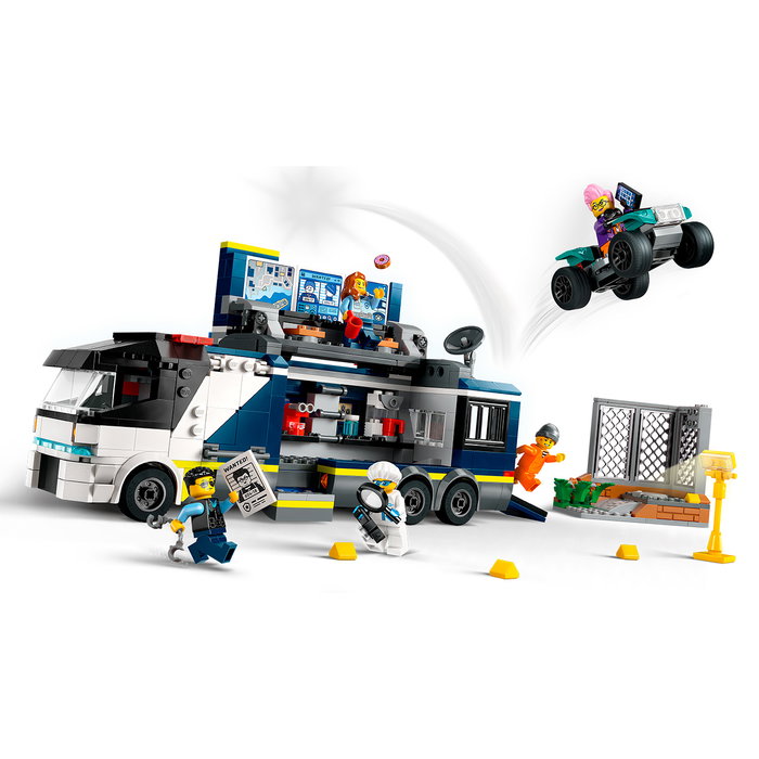 LEGO 60418 Laboratorio Criminología Móvil Policía City - Camión 2 Niveles, Moto Quad y 5 Minifiguras | +7 Años