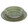 DKD Home Decor Set de Vajilla Mandala Verde de 18 Piezas en Porcelana