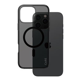 PanzerGlass CARE Flagship Case Smokey MagSafe para iPhone 16 Pro Max, Anthracite / Black