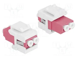 DeLOCK Módulo Keystone LC Duplex hembra a LC Duplex hembra, Rosa/Blanco