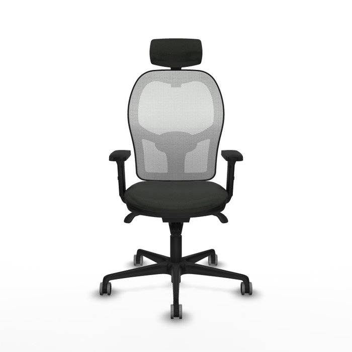 PIQUERAS Y CRESPO Silla de oficina Jorquera con mecanismo Sincro, Tela Negra y Malla Blanca PIQUERAS Y CRESPO Silla de oficina Jorquera con mecanismo Sincro, Tela Negra y Malla Blanca