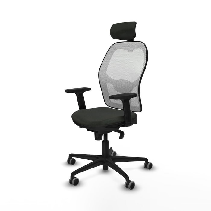 PIQUERAS Y CRESPO Silla de oficina Jorquera con mecanismo Sincro, Tela Negra y Malla Blanca PIQUERAS Y CRESPO Silla de oficina Jorquera con mecanismo Sincro, Tela Negra y Malla Blanca