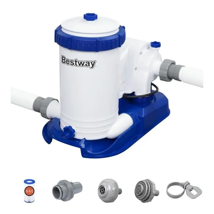 BESTWAY - Bomba de filtración - Filtro de cartucho 9.463 L/h - Cartucho tipo IV - 350W BESTWAY - Bomba de filtración - Filtro de cartucho 9.463 L/h - Cartucho tipo IV - 350W