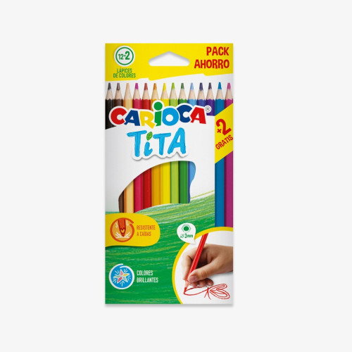 Carioca Tita Estuche de Lápices de Colores Surtidos 12+2 Unidades Carioca Tita Estuche de Lápices de Colores Surtidos 12+2 Unidades