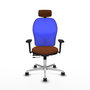 PIQUERAS Y CRESPO Silla de oficina Jorquera Marrón y Azul