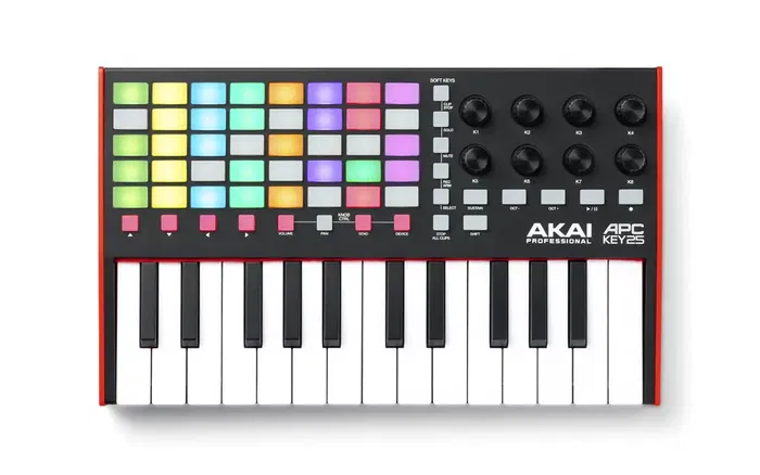 AKAI PRO Teclado Controlador Key25 Mkii para Ableton Live con 25 Miniteclas Sensibles a la Velocidad y Almohadillas RGB
