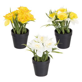 Planta 3/M Blanco-Amarillo Artificial 19 X 16 X 21 cm (Set de 6)