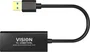 Vision TC-USBETH/BL Adaptador USB a Ethernet Fast Ethernet 10/100/1000 Mbps, Negro, Chip Realtek, Compatible con Mac y Windows