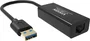 Vision TC-USBETH/BL Adaptador USB a Ethernet Fast Ethernet 10/100/1000 Mbps, Negro, Chip Realtek, Compatible con Mac y Windows
