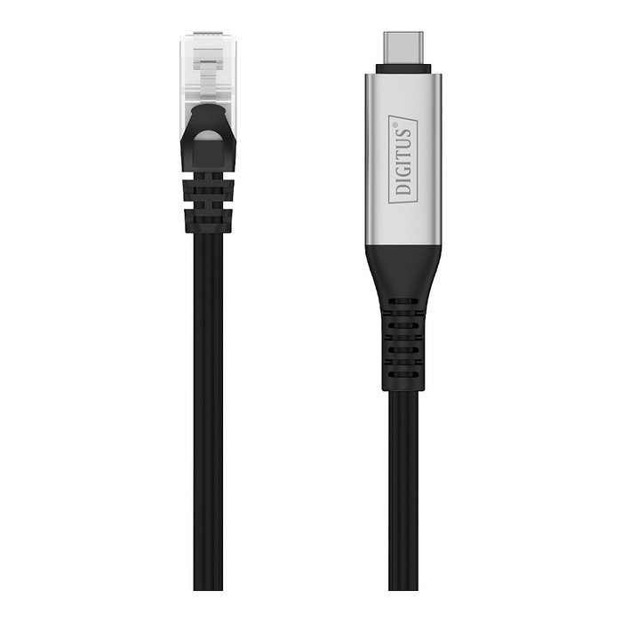 Digitus Cable Ethernet USB-C a RJ45 Cat6a S/FTP, 3 m, Negro, 1 Gbit/s, Plug & Play
