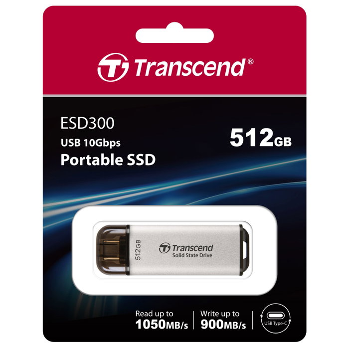 Transcend ESD300S 512GB SSD Externo USB Tipo C Plata