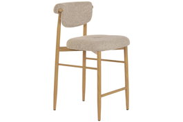 DKD Home Decor Taburete de Metal y Poliéster Natural/Beige