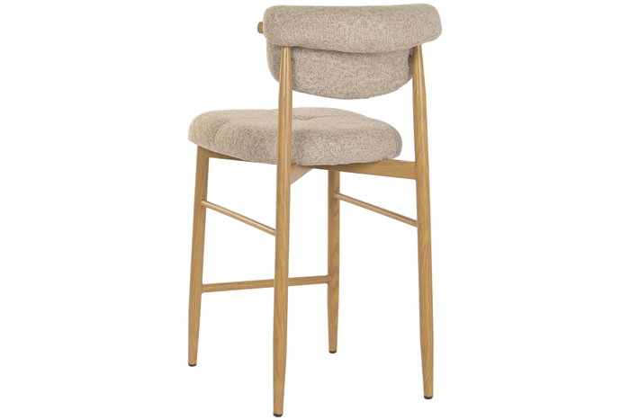 DKD Home Decor Taburete de Metal y Poliéster Natural/Beige