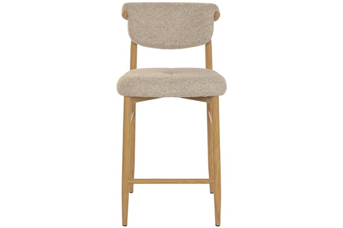 DKD Home Decor Taburete de Metal y Poliéster Natural/Beige