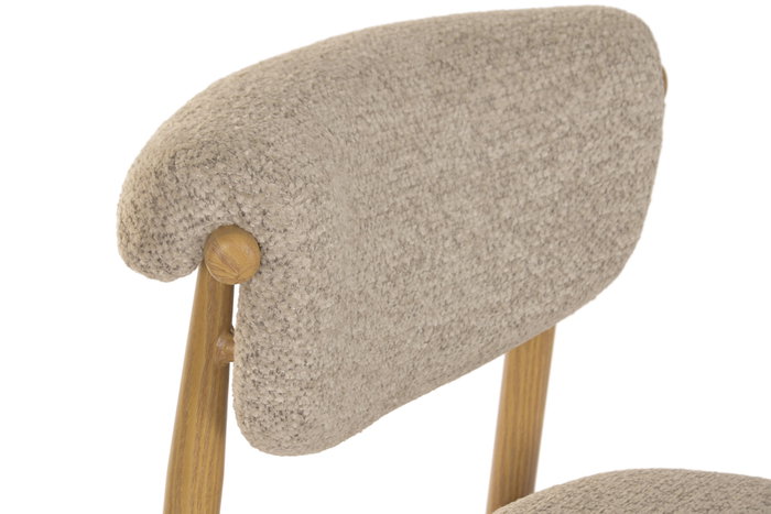 DKD Home Decor Taburete de Metal y Poliéster Natural/Beige