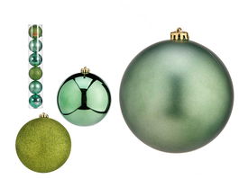 Krist+ Set 6 Bolas Navidad Verdes 15 cm Plástico (Set de 4)