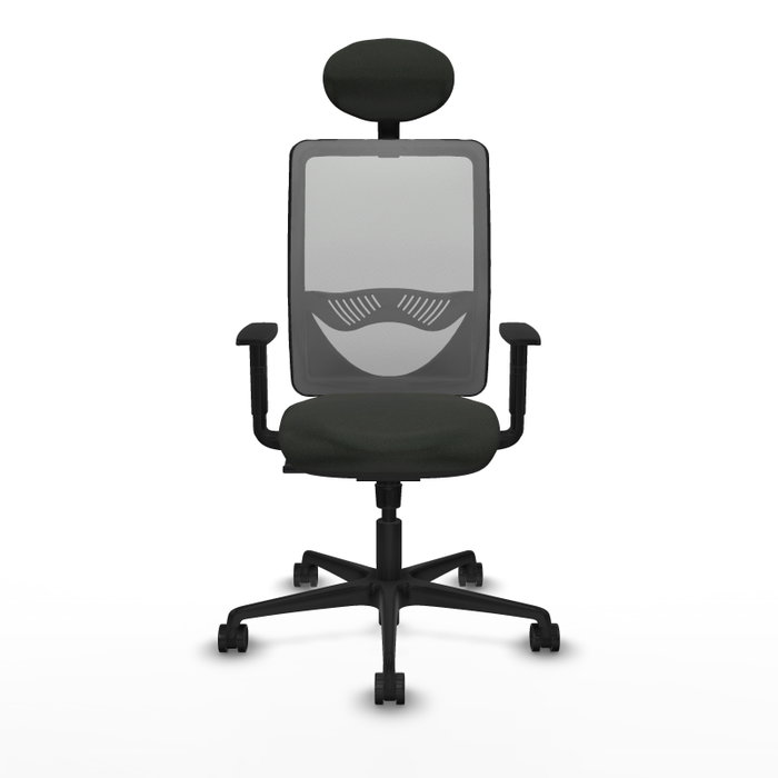 PIQUERAS Y CRESPO Silla de oficina Zulema con mecanismo Sincro, Gris y Negro