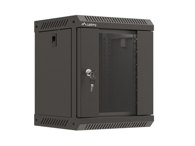 LANBERG Armario Rack 10 pulgadas 6U Negro con Puerta de Cristal LANBERG Armario Rack 10 pulgadas 6U Negro con Puerta de Cristal