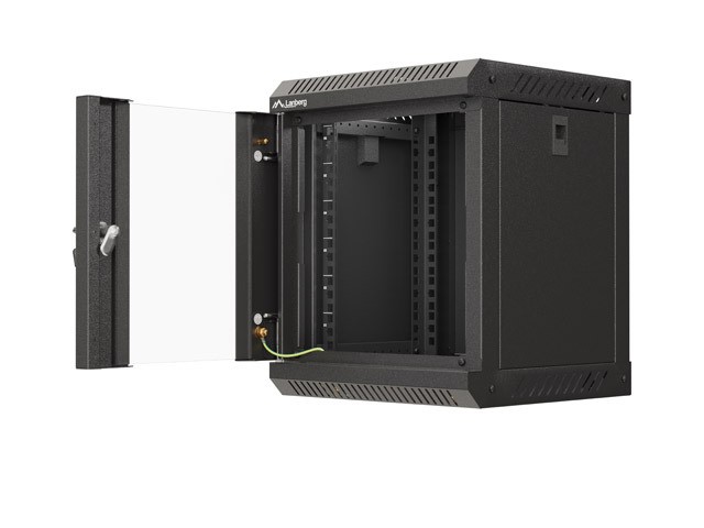 LANBERG Armario Rack 10 pulgadas 6U Negro con Puerta de Cristal LANBERG Armario Rack 10 pulgadas 6U Negro con Puerta de Cristal