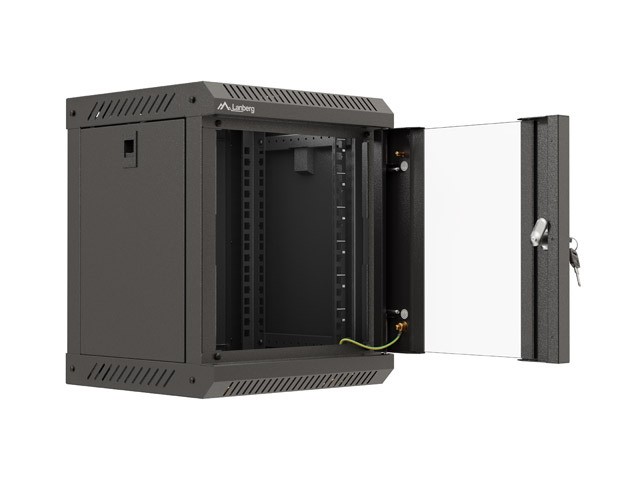 LANBERG Armario Rack 10 pulgadas 6U Negro con Puerta de Cristal LANBERG Armario Rack 10 pulgadas 6U Negro con Puerta de Cristal
