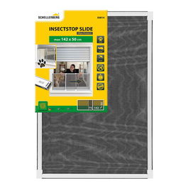 Schellenberg Mosquitera con marco extensible, malla aluminio, blanco, 75-142 x 50 cm