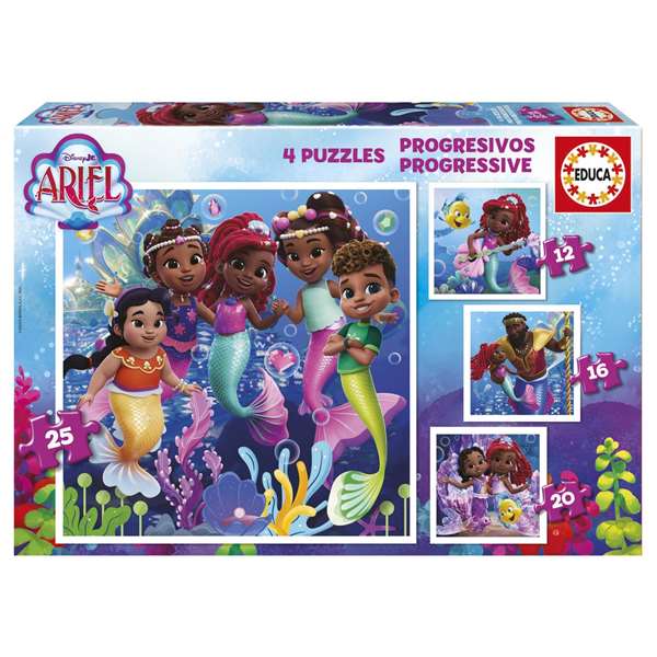 Educa Puzzle Puzzles Progresivos Ariel 12+16+20+25 Piezas