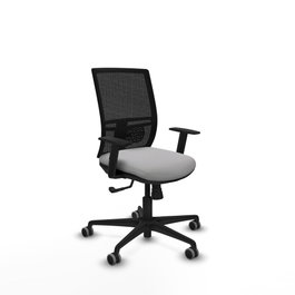 PIQUERAS Y CRESPO Silla de oficina Yunquera con mecanismo Sincro, Gris claro y Negro