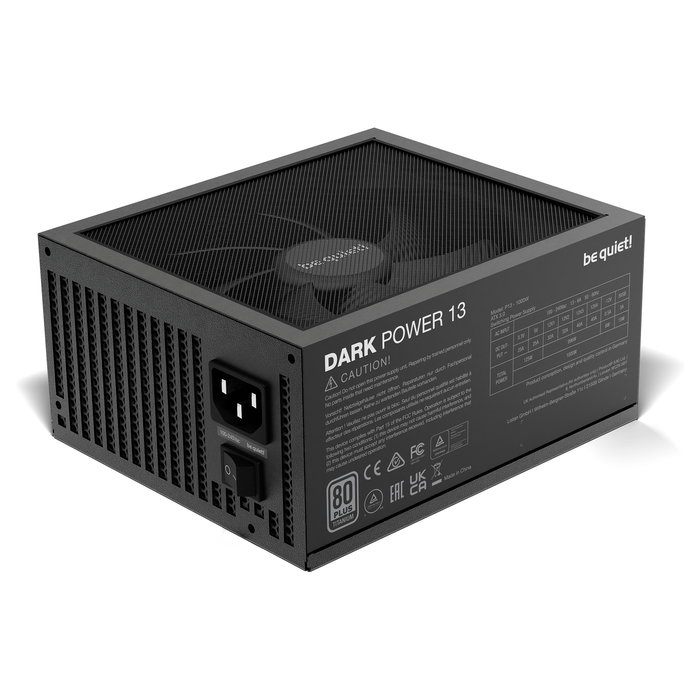 Be Quiet! Dark Power 13 Fuente de Alimentación ATX 1000W 80 PLUS Titanium, 93.3% de Eficiencia, Totalmente Modular, Silenciosa, 13.5 cm Ventilador, Negro