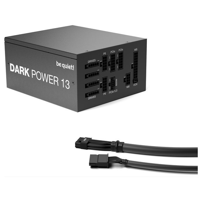 Be Quiet! Dark Power 13 Fuente de Alimentación ATX 1000W 80 PLUS Titanium, 93.3% de Eficiencia, Totalmente Modular, Silenciosa, 13.5 cm Ventilador, Negro