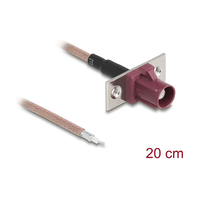 DeLOCK Cable de antena coaxial FAKRA D a extremos abiertos RG-316 20 cm